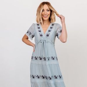 Baltic Born Dublin Embroidered Maxi Dress, XS